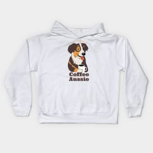 AUSSIE DOG COFFEE QUOTE Kids Hoodie